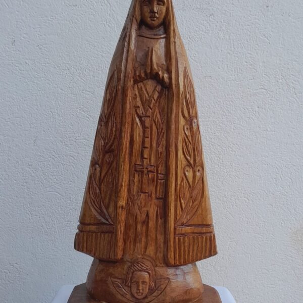 Nossa Senhora Aparecida Esculpida Em Madeira Encerada