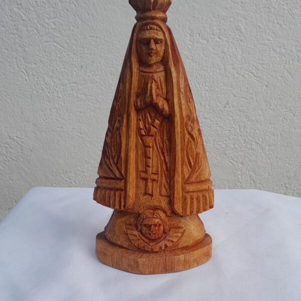 Imagem De Nossa Senhora Aparecida Esculpida Em Madeira 23cm