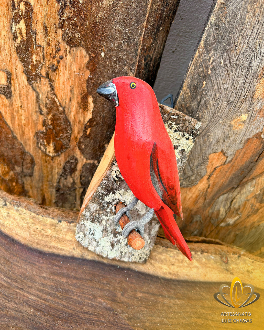 Pássaro de Parede Vermelho