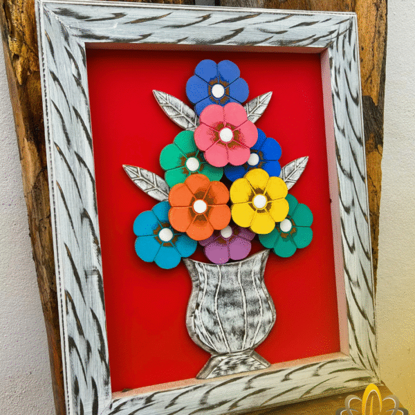 Quadro Grande Vermelho Flores