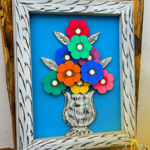 Quadro Grande Azul Flores