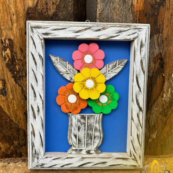 Quadro Pequeno Azul Flores