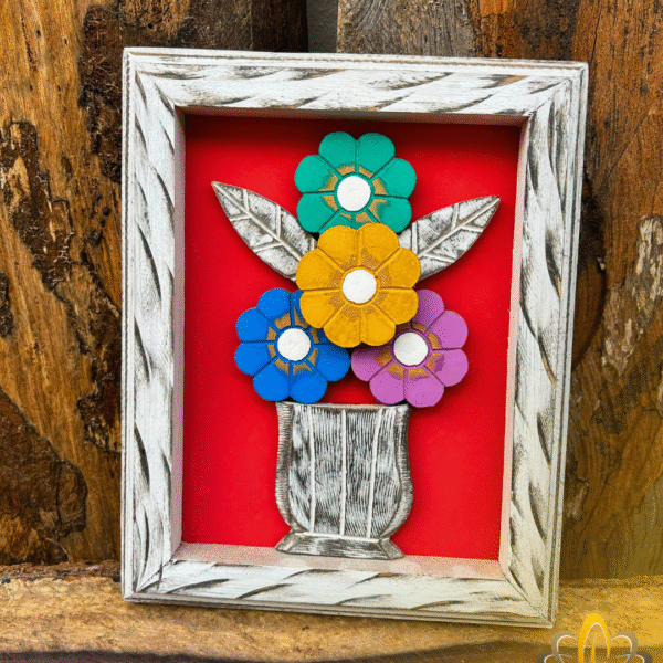 Quadro Pequeno Vermelho Flores